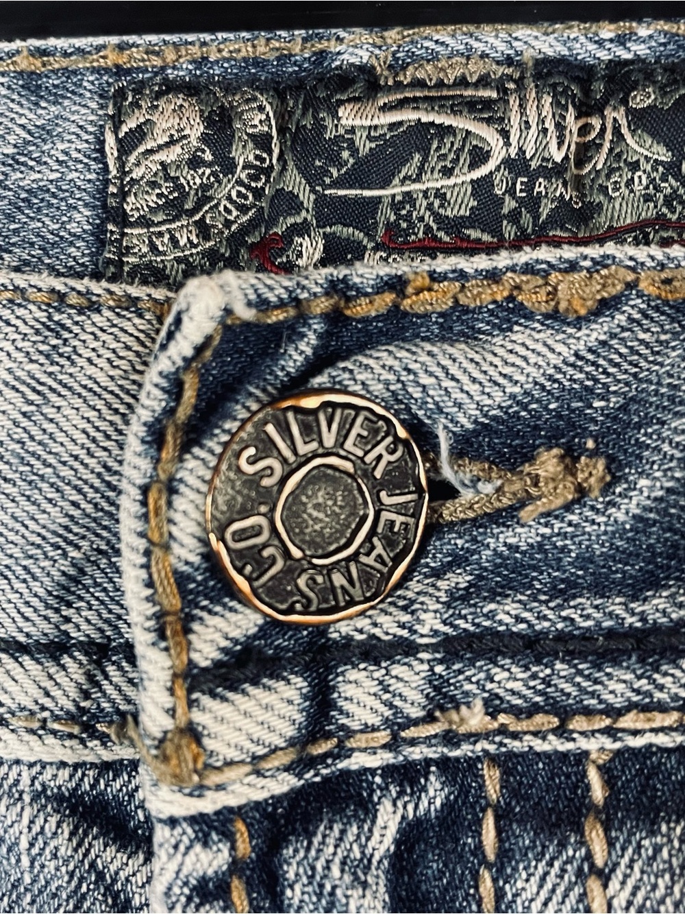 Silver ZAC Jeans Men 30x32 Blue Straight Relaxed Cowboy Western Denim T586 - Picture 5 of 14